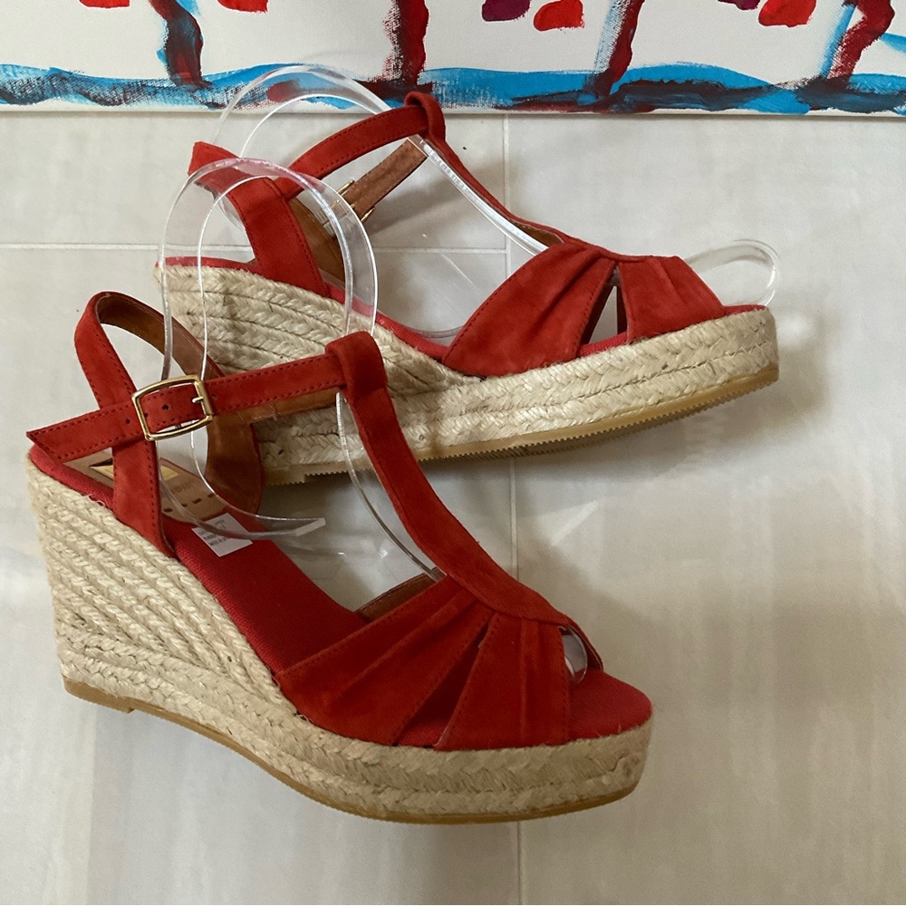Kanna Orange Suede Leather Wedge